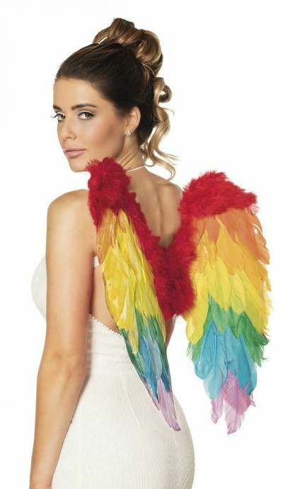 RAINBOW FEATHER ANGEL WINGS 