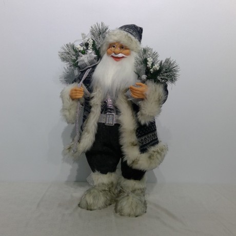 Santa Standing 30x20x60 LED Grey