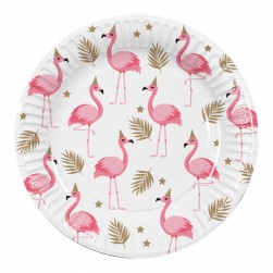 Buy Set 10 Paper Plates Flamingo (23 Cm Dia) in Kuwait