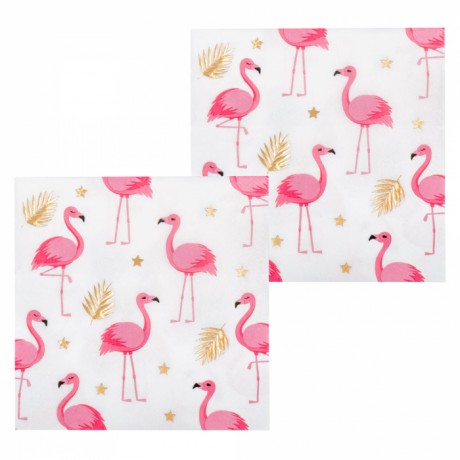 set 12 napkins flamingo