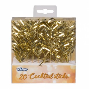  Set 20 Cocktail Sticks Gold in Sideeq