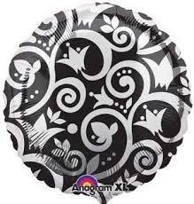  Silhouette Vine Pattern Foil Balloons in Hateen