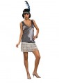 Silver Flapper Dress Costume M