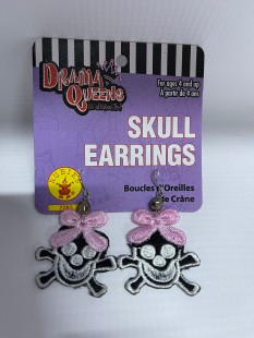  Skull Earrings With Pink Bows in Kuwait