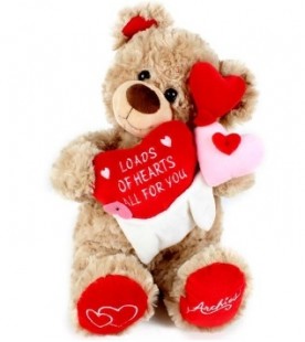 Buy Soft Toy Bear With Multi Heart in Kuwait