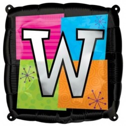 Buy Square Letter W Foil Balloon in Kuwait