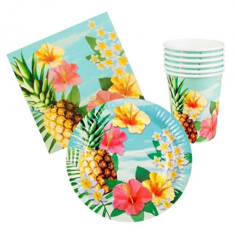 Table Set Paradise ( 6cups, 6 Plates, 12 Napkins)