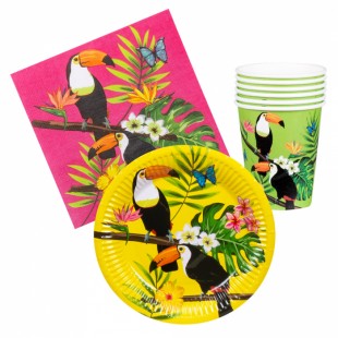  Table Set Toucan (plates, Cups, Napkin) Costumes in Kuwait