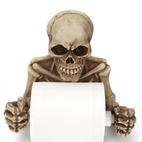 Wall-mounted skull paper roll holder