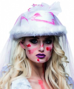  White Hat Horror Bride With Veil in Kuwait