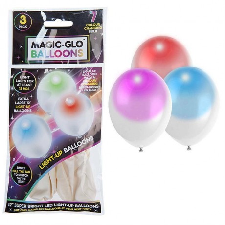 White light up balloons in bag -  Color Changing