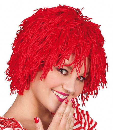 wig clown fuzzy red
