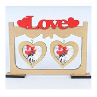  Wooden Photoframe - Twin Heart in Hawally