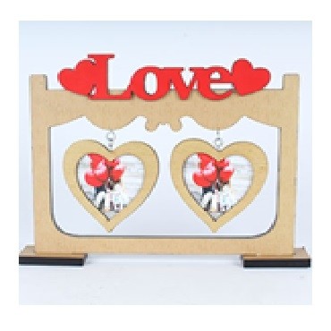 Wooden Photoframe - Twin Heart