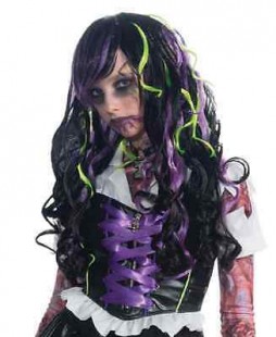  Zombie Rocker Long Curly Wig in Kuwait